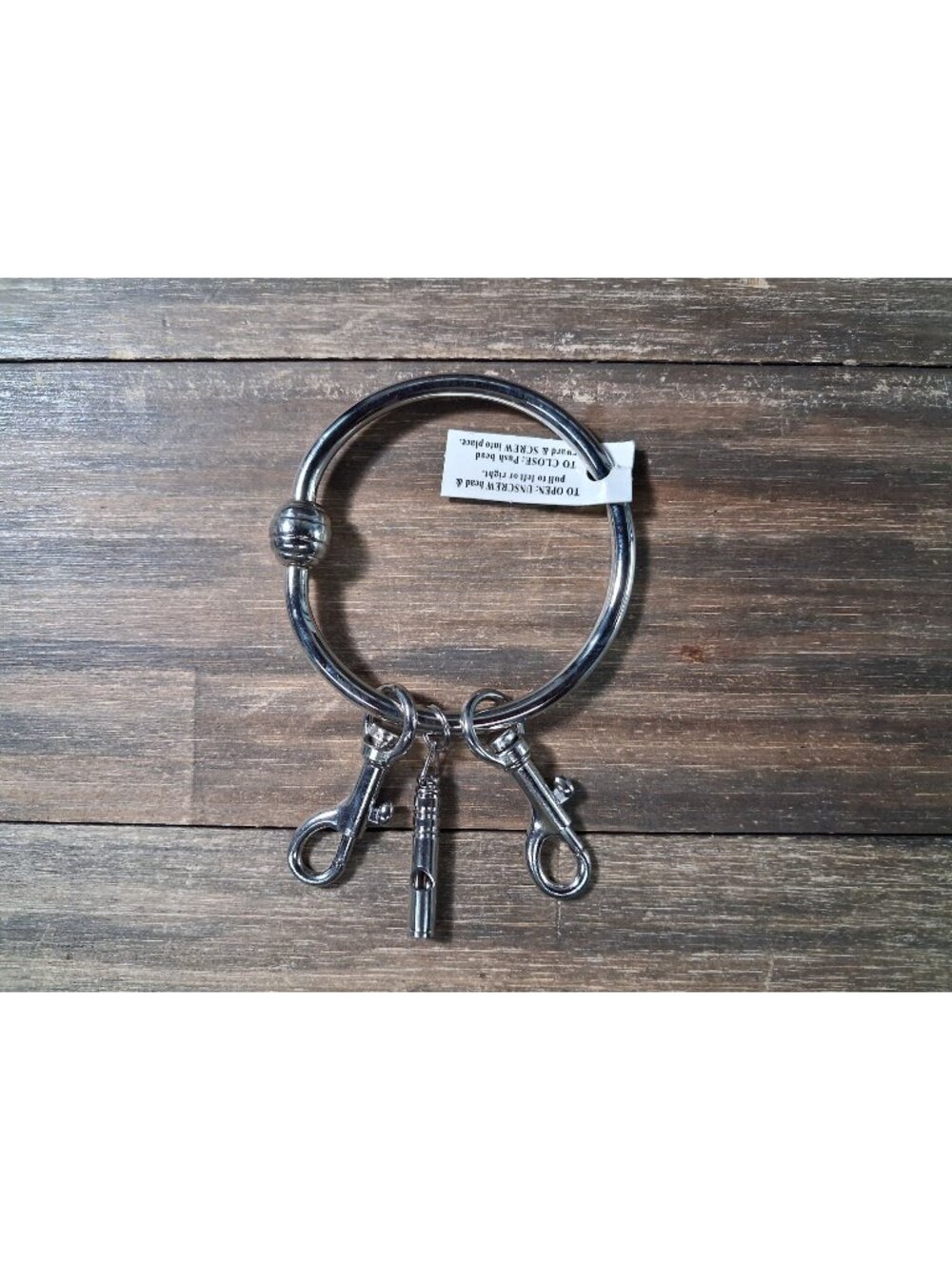 Warehouse Security Keyring Ganz Large Metal Hook Screw Closure with Whistle
